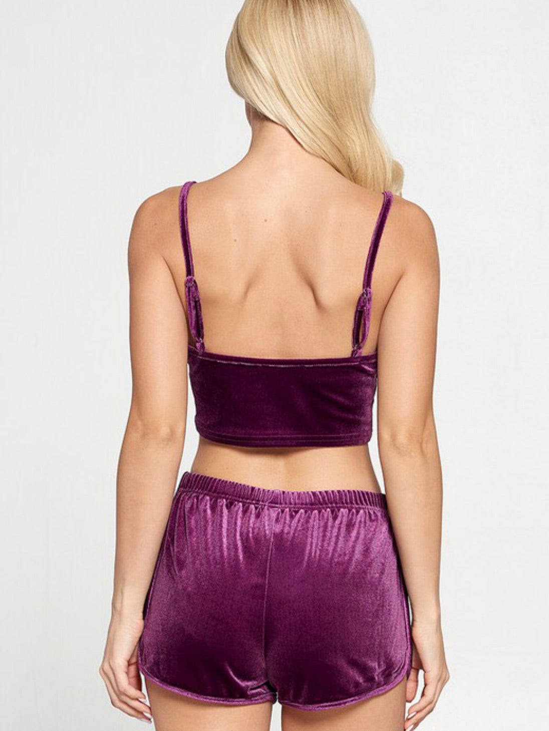 Velour Cami Top And Short Set