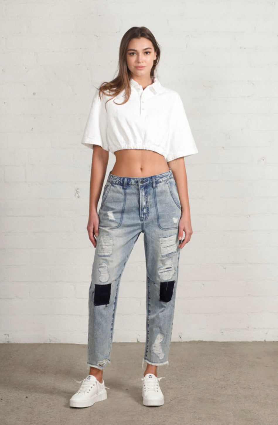 Slouch vintage patched work jeans