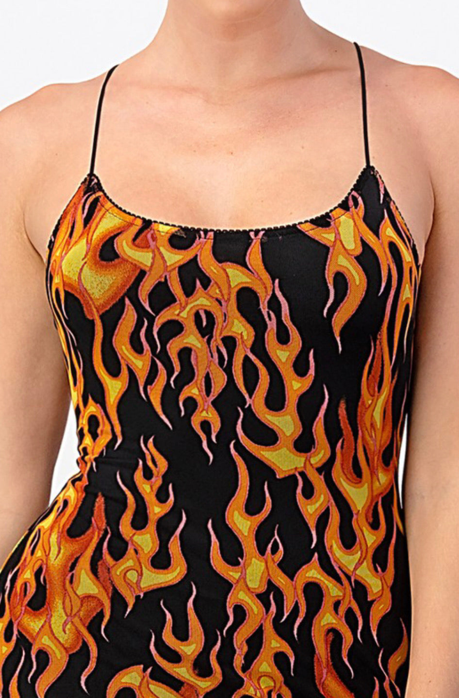 Fire print dress