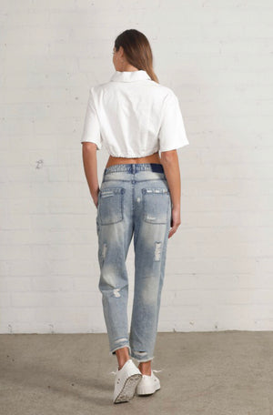 Slouch vintage patched work jeans