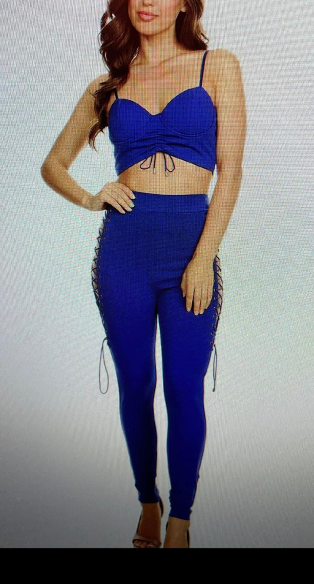 Tight Lace Up Side Two Piece Set